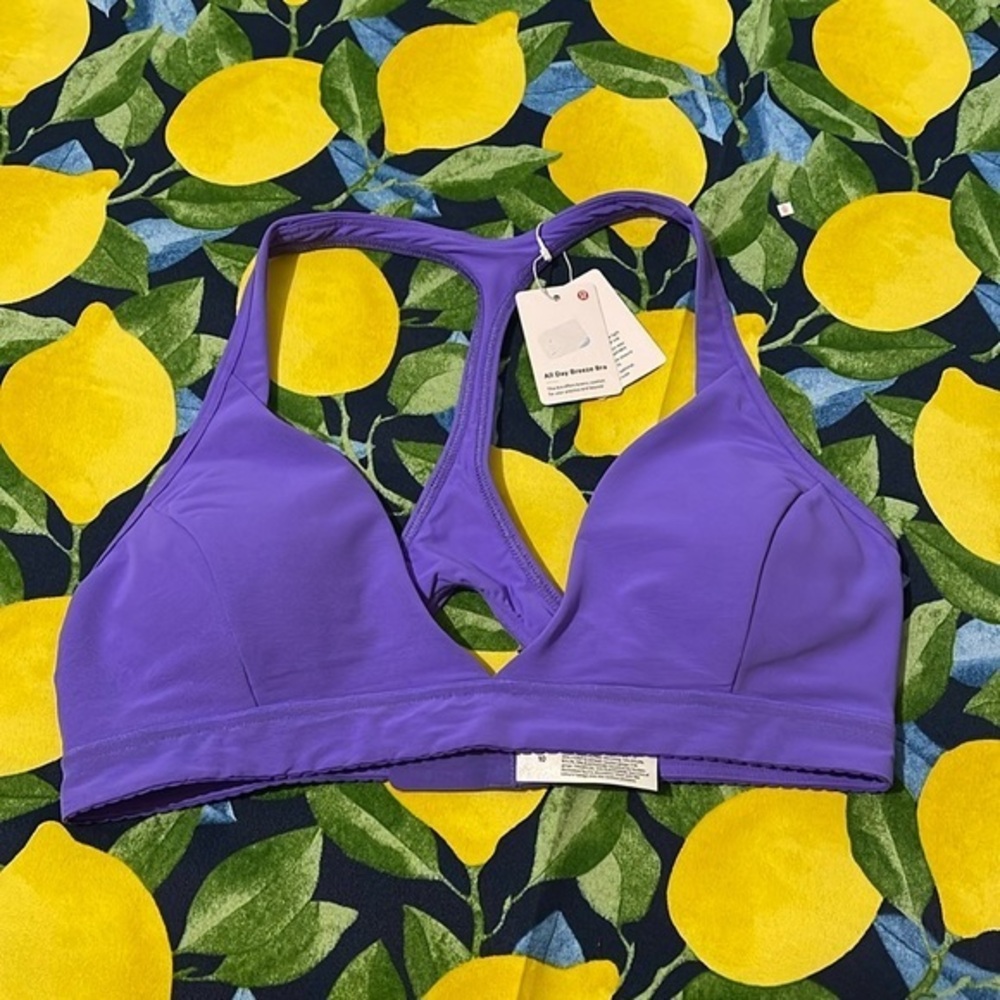 NWT Lululemon All Day Breeze Bra purple size 10